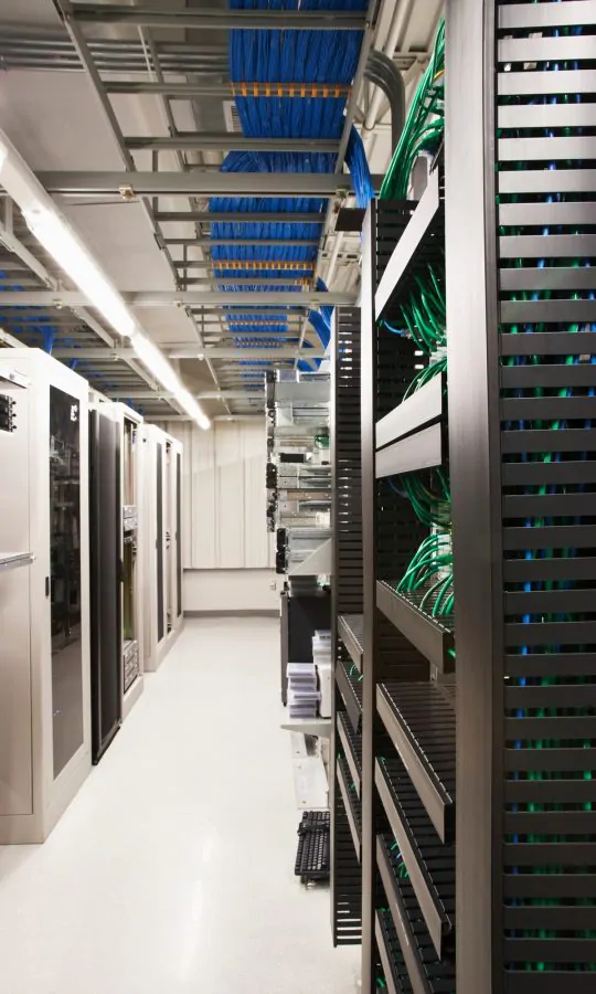 Computer servers in server room